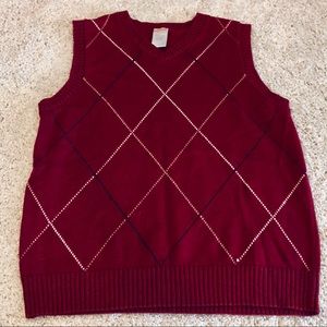 Gymboree M (7-8) Red/Tan/White/black Holiday Vest